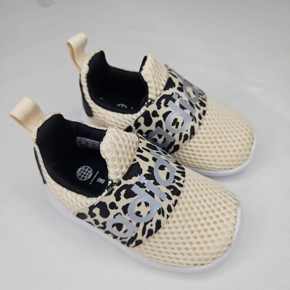 adidas Kids Beige and Black Leopard Sneakers